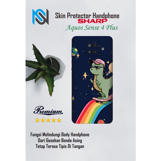 Isi 2pcs Garskin Hp Sharp aquos Sense 4 Plus Motif rainbow - Free Custom Motif