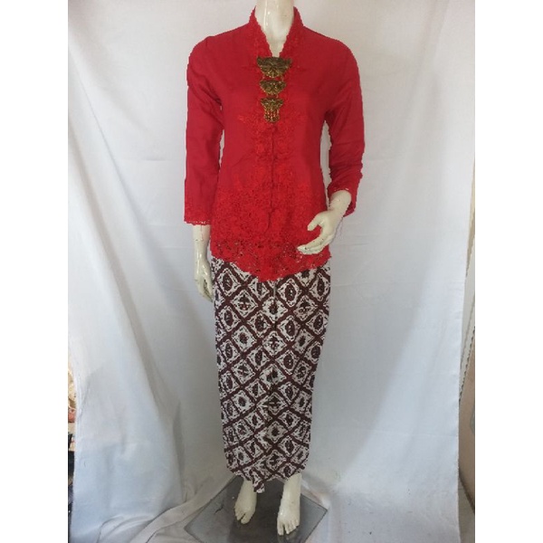 kebaya encim Merah / set kebaya encim merah