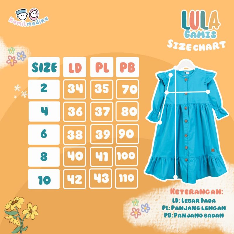 Lula Gamis from Kamil Medina size 2-10 tahun big size / gamis lula upright kidsdiaryplus