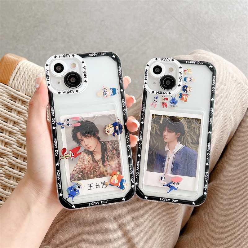 Soft Case Pelindung Lensa Transparan Motif Kartun Hewan Untuk iPhone 12 13 Pro MAX 11 X XR XS MAX 7 8 Plus