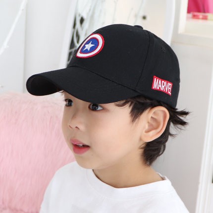 Topi Baseball Adjustable Motif Bordir Captain America Bahan Katun Gaya Kasual Untuk Anak Laki-Laki Dan Perempuan