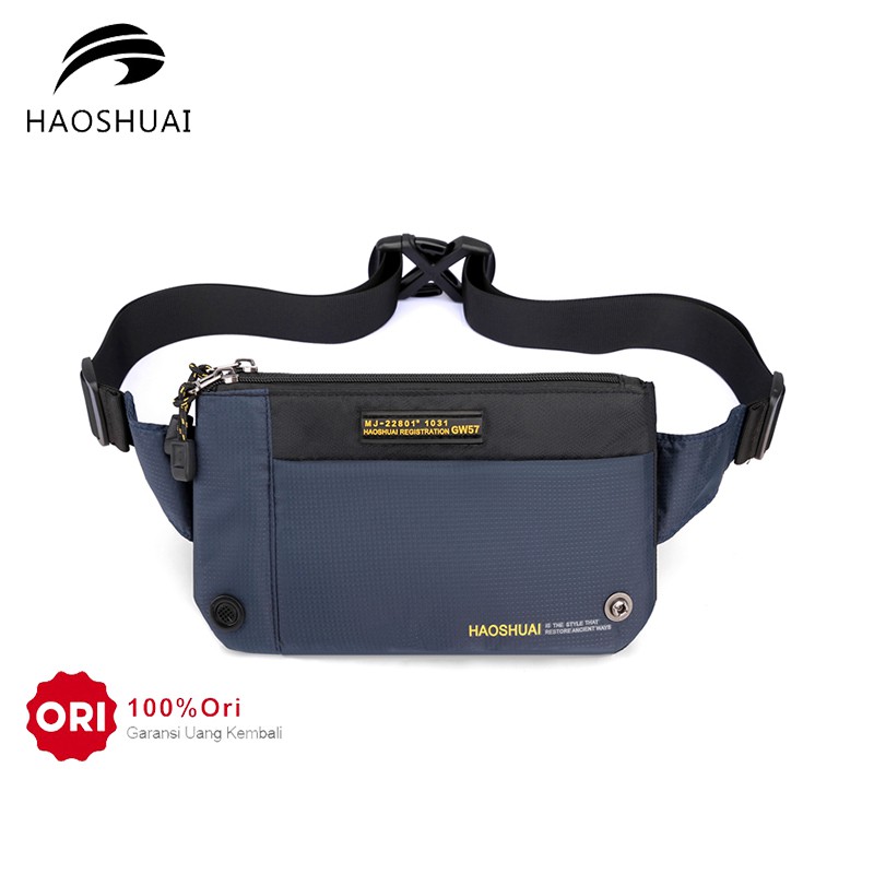 HAOSHUAI 6808 Tas Selempang Pria Wanita Waistbag Bahan Premium Waterproof WATCHKITE WKOS
