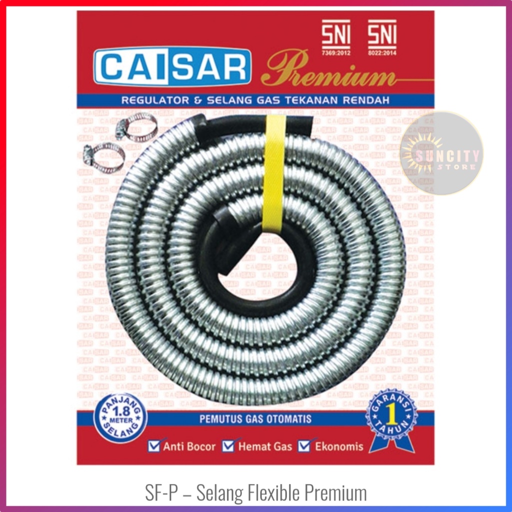 Caisar Regulator Meter + Selang Gas Flexible Premium 1,8 Meter