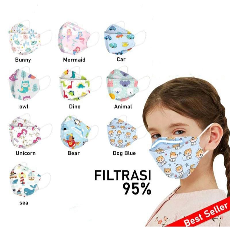 GROSIR MURAH - Masker KF94 anak isi 10 pcs