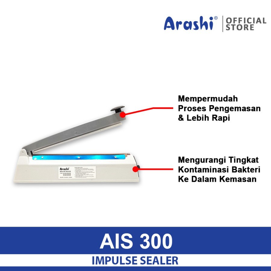 Arashi Hand Sealer PFS 300 30 CM Arashi AIS-300 Impulse Sealer AIS 300 Alat Segel Sealer Sealing AIS300 Hand Impulse Sealer