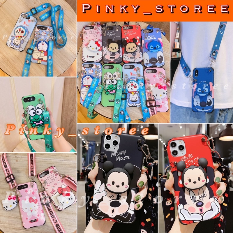 SOFT CASE OPPO A5 2020/ A9 2020/ A31 2020/ A83/ A71/ A37/ A37F/ NEO 9/ SOFT CASE KARAKTER DISNEYY PLUS GANTUNGAN TALI SLEMPANG + POP SOCKET / MOTIF DORAEMON HELLOKITTY KEROPPI MICKEY MINNIE STITCH / BISA COD