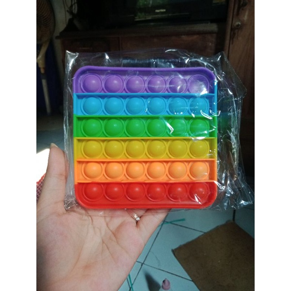Pop It murah / Pop it besar / Pop it fidget / pop it tie dye / pop it rainbow-Kotak pelangi