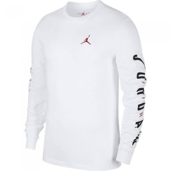 KAOS BAJU LENGAN PANJANG AIR JORDAN 23 PRIA WANITA WHITE AND BLACK
