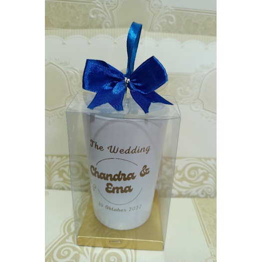 Souvenir Gelas Putih Kemas Mika