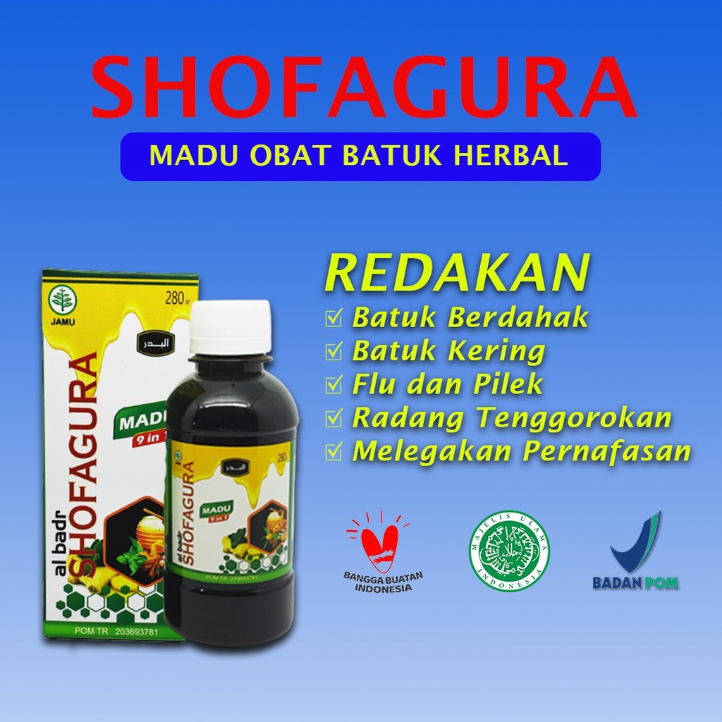 

Madu Batuk Herbal Gurah Batuk berdahak Shofagura netto 280 gram