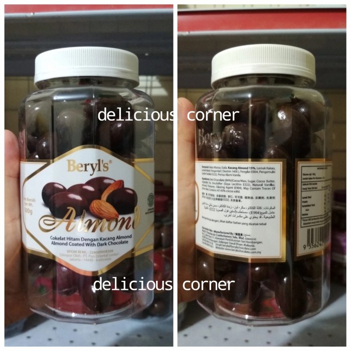 

Beryl'S Almond Dark Chocolate Coklat 500G Jar Chocolate Impor Malaysia