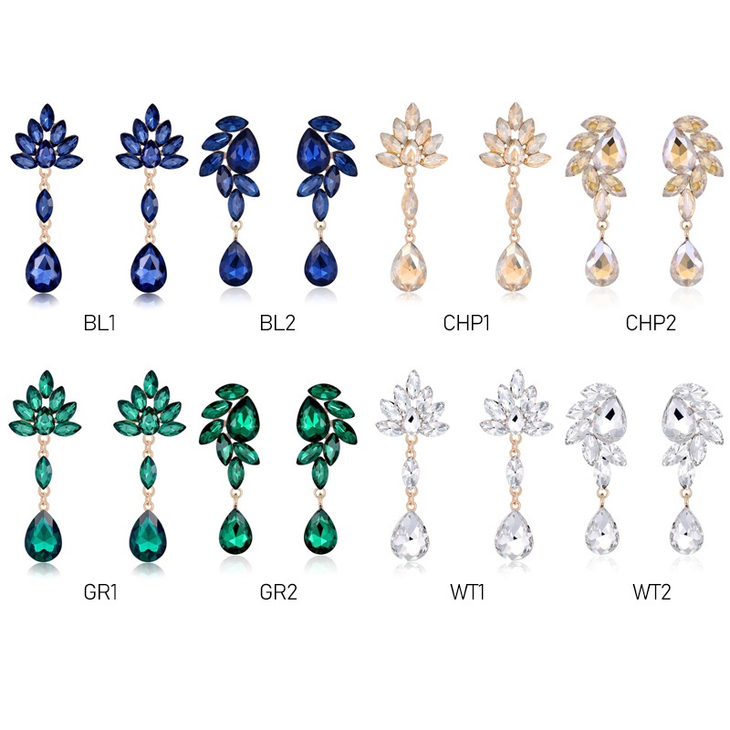 Ins Anting Tusuk Gantung Panjang Rose Gold Hias Cubic Zirconia Untuk Pengantin Wanita