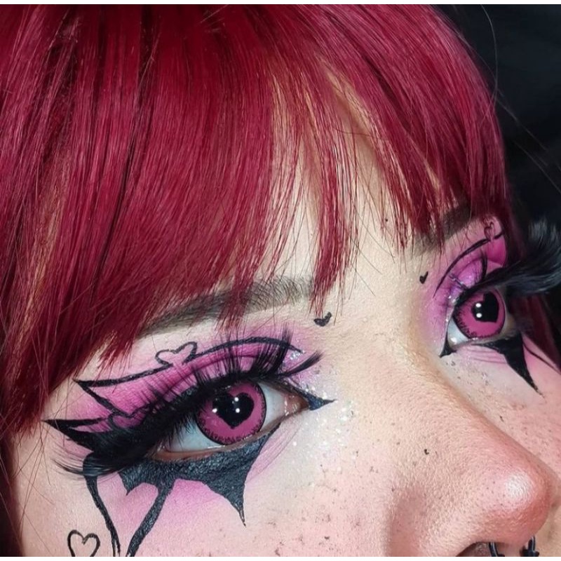 softlens cosplay halloween anime yandere pink crazy lens import