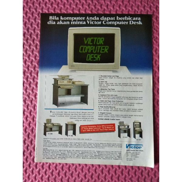 Iklan Jadul Computer Desk Copotan Majalah lawas