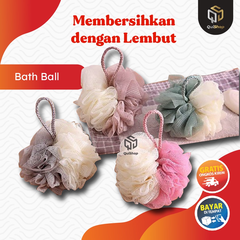 Shower Puff Bath Ball untuk Busa Mandi Lembut Super Soft Peralatan Mandi Termurah Berkualitas Premium