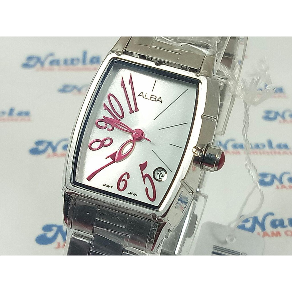 Alba Ladies AH7243X1 Rectangle Case White Dial | Jam Wanita AH7243