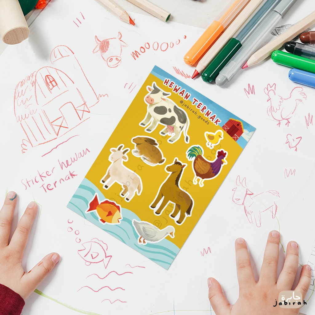 

Stiker edukasi anak | sticker hewan ternak | kiss cut | Jabirah