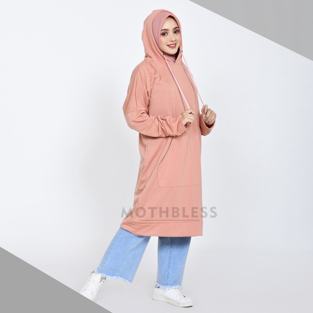 Sweater hoodie Jubah wanita HERMOSA WOMEN'S / JAKET HOODIE JUBAH KASUAL / HOODIE HIJAB COTTON TEBAL