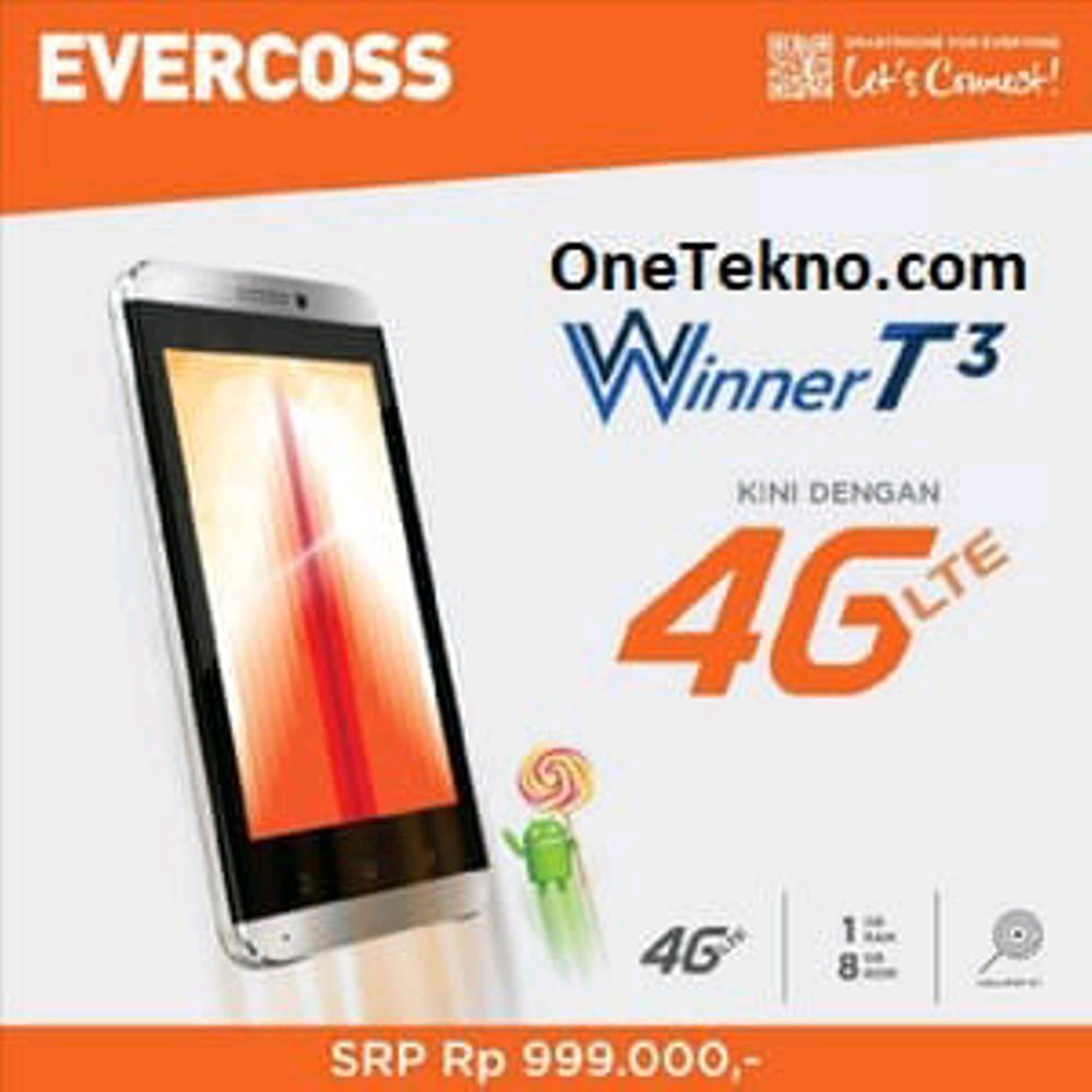 evercoss winner T3. B74. 4G LTE. RAM 1GB