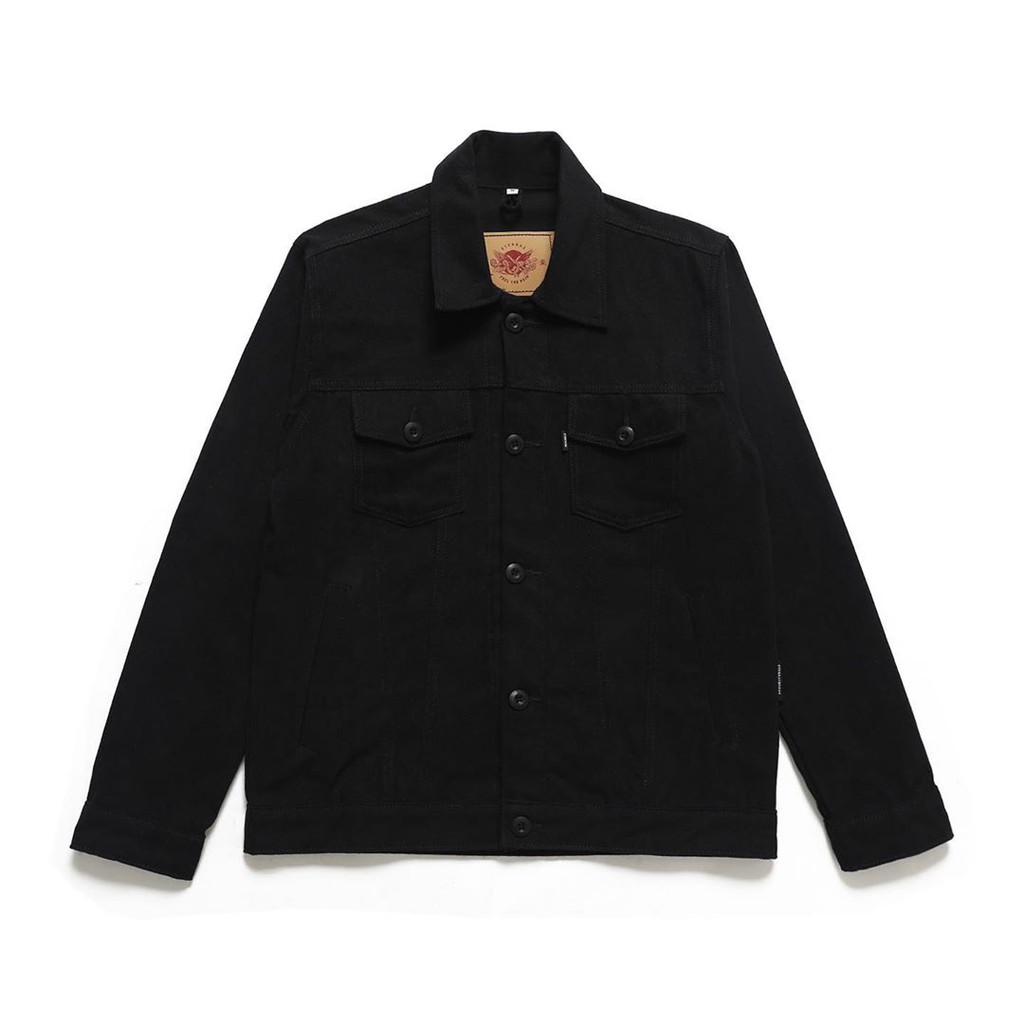 NAKA TRUCKER JACKET BLACK - JACKET TRUCKER