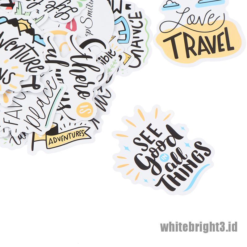 {white3} 50Pcs Motivational Phrases Quotes Waterproof Stickers For Diy Laptop Skateboard