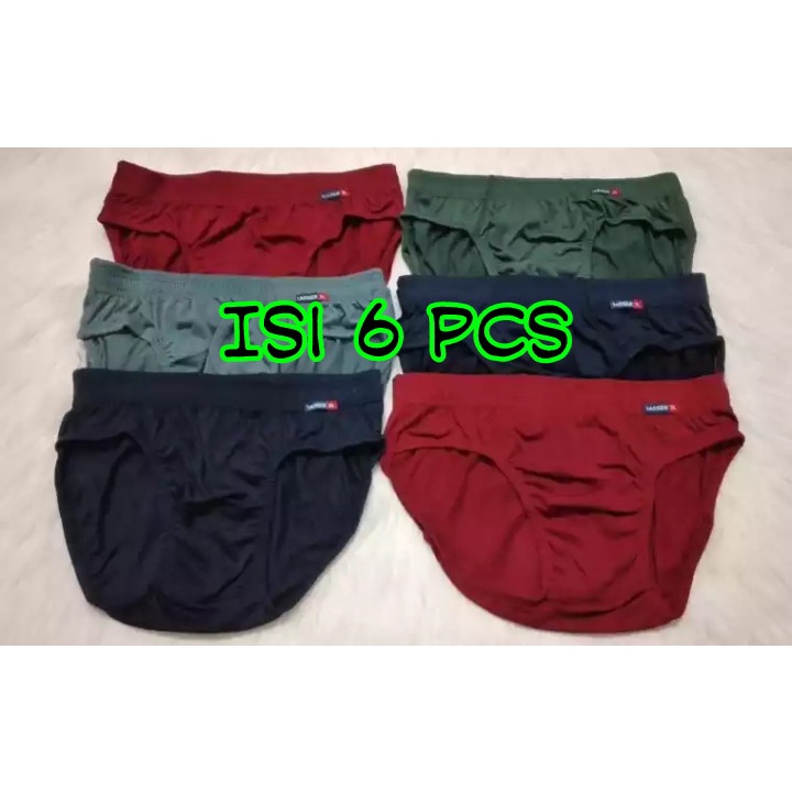 isi 6 pcs celana dalam pria segi tiga premium