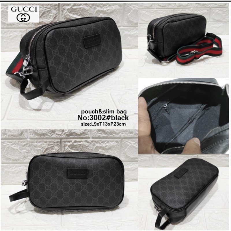 Pouch bag Gucci ada tali panjang untuk selempang handbag import