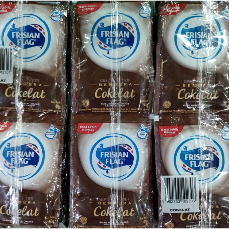 

paket 2 Frisian Flag Susu Kental Manis Coklat sachet 2x6x40g ED sept 25