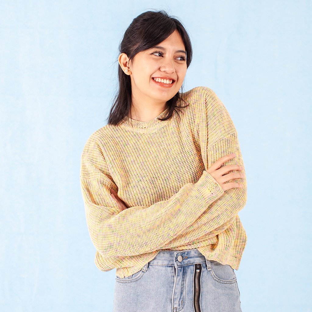 Yesyou Serendipty Candy Yellow Oversized Knitwear