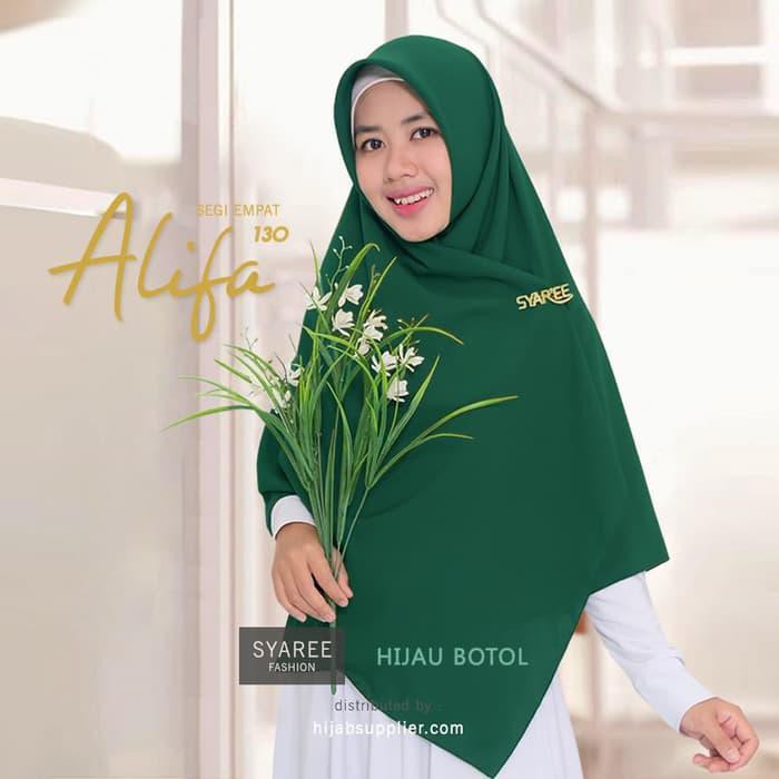 Extra Cashback Alifa 130 - Khimar Segi Empat Wolfis - Ungu Tua Premium