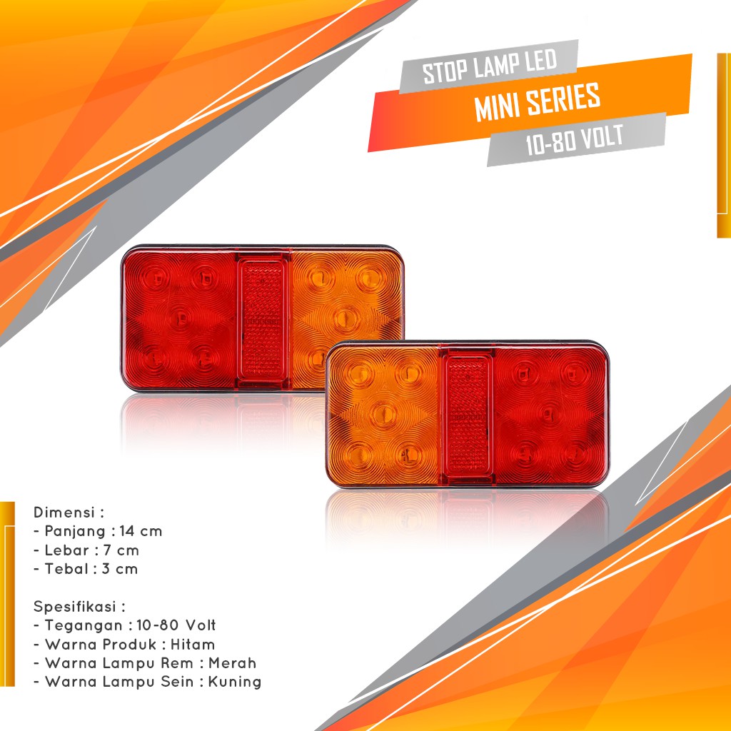 Lampu Stop Lamp LED Truk Mini 10-80Volt Lampu Stop Pickup