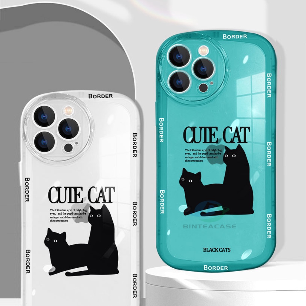 Case Motif Kucing Hitam Anti Jatuh Untuk Realme 5 5i 6i C3 C35 C21Y C25Y C21 RealmeC11 2021 C25 C15 C12 C2