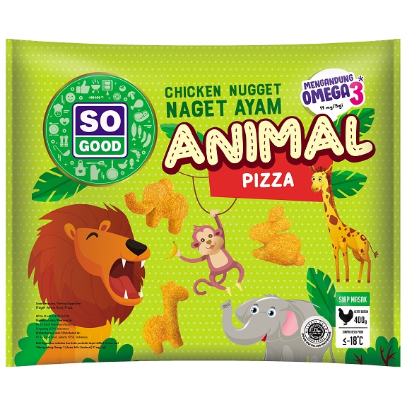 So Good Chicken Nugget Animal Pizza 400 Gram