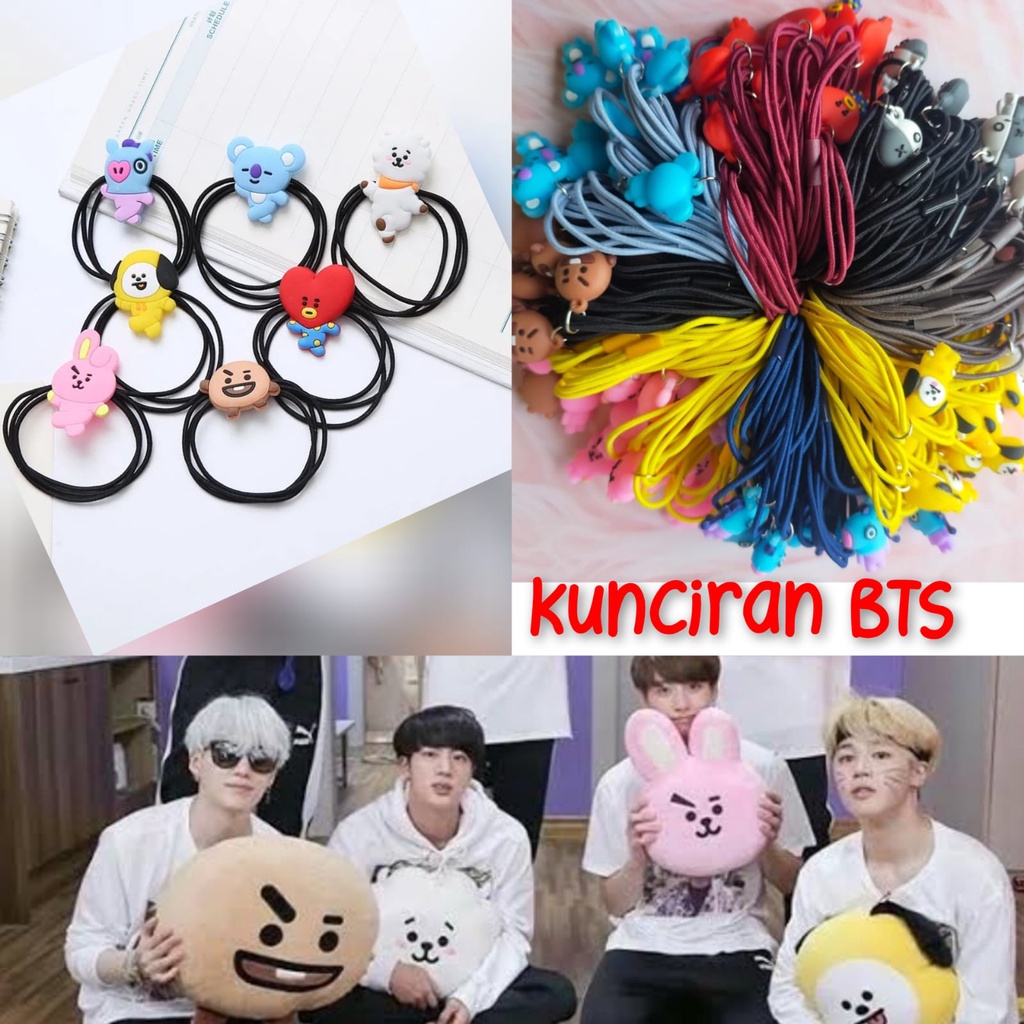 Ikat Rambut 3 Tali Ikat Rambut BTS Kunciran Gelang Model BTS Ikat Rambut Gelang Korea Murah Random