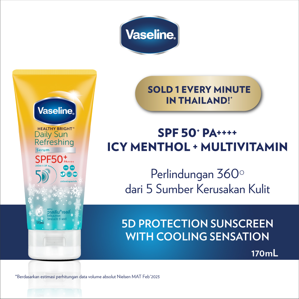 Vaseline SPF50 Refreshing Daily Sunscreen Serum Perlindungan UVA UVB 170ml