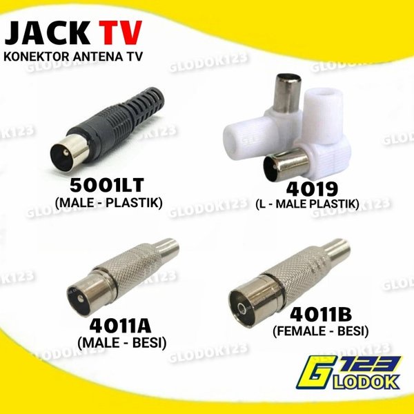 Konektor Jack Jek Antena TV 5C Besi RG6 Male Female Taiwan Original