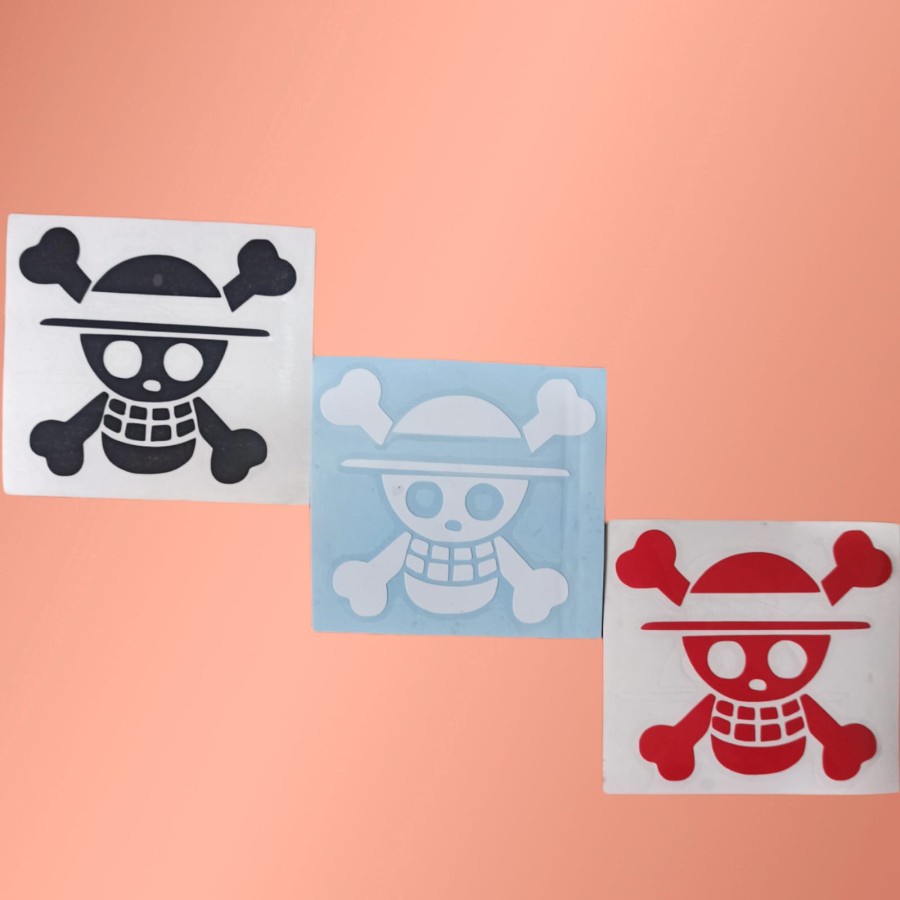 Stiker cutting sticker bendera one piece luffy motor mobil helm laptop