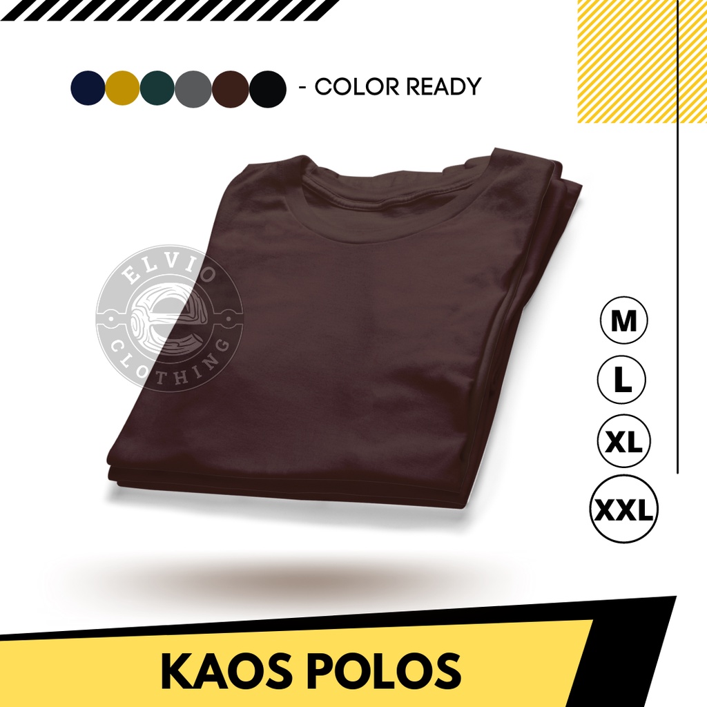 [ BISA COD ] ELVIO KAOS POLOS OBLONG PRIA WANITA UNISEX DISTRO TSHIRT LENGAN PENDEK ROUND NECK REGULER FIT