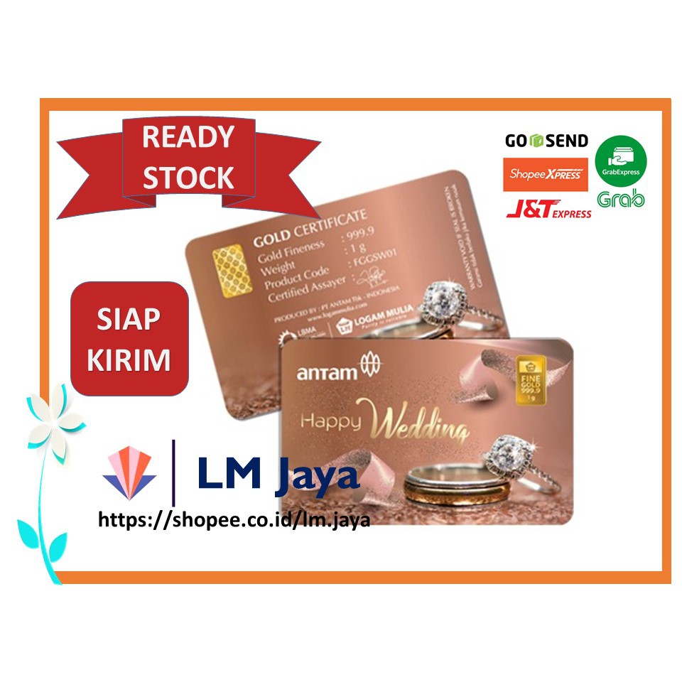 Kado Nikah Logam Mulia Antam Gift Series Happy Wedding 1 gr