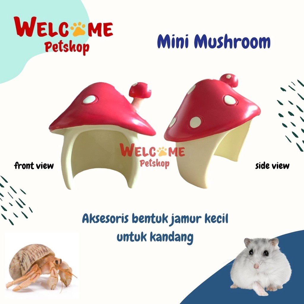 Mini Mushroom / Aksesoris Kandang / Aksesoris Hewan Kecil