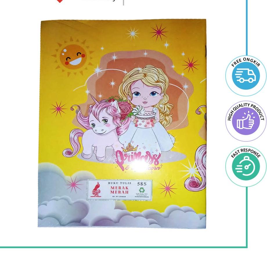 

10 pcs Buku Tulis Merak Merah 58 Lembar 1 pack ダ