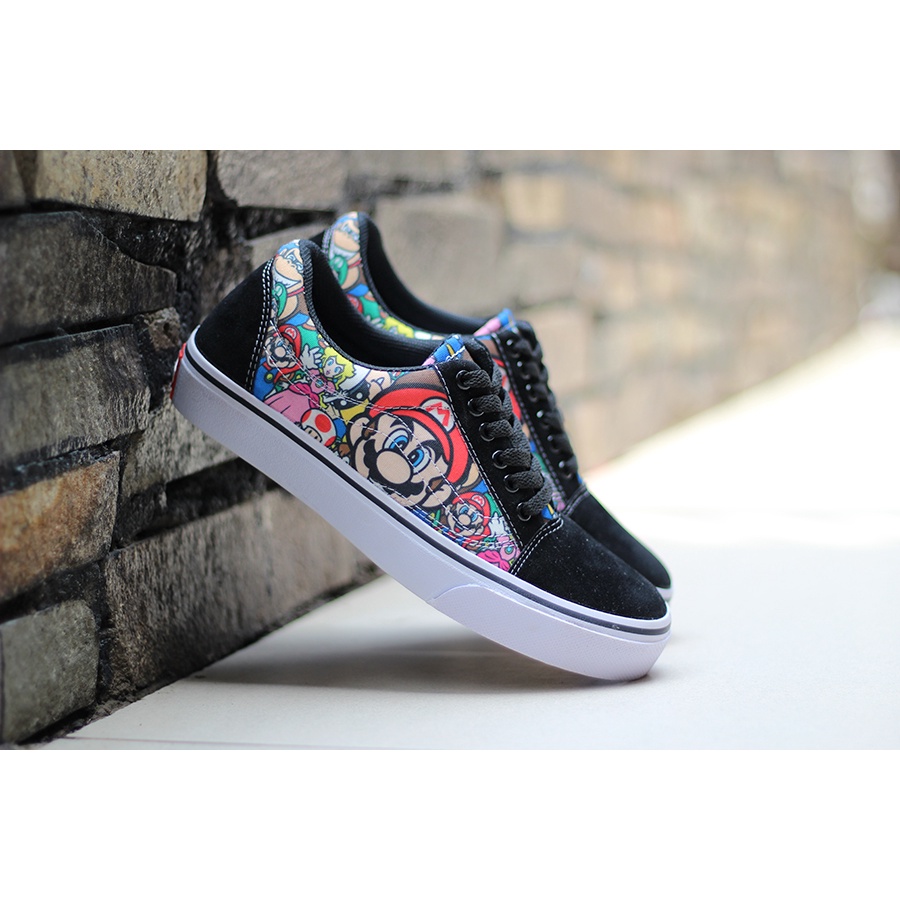 SEPATU VANS PRIA AUTHENTIC SNEAKERS OLDSKOOL MARIO RASTA MOTIF CASUAL SEPATU TERMURAH