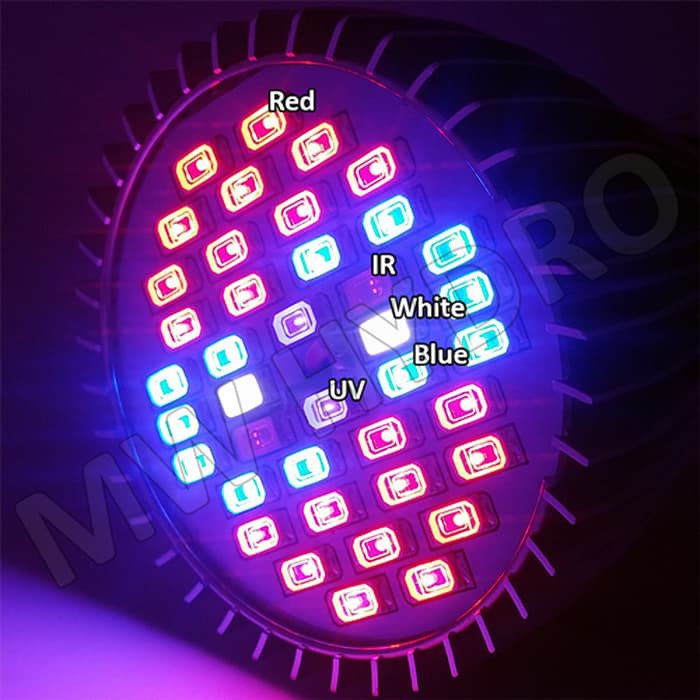 Led Grow Light - 30 Watt - 40 Led - Full Spectrum (+IR +UV) [LGL007]