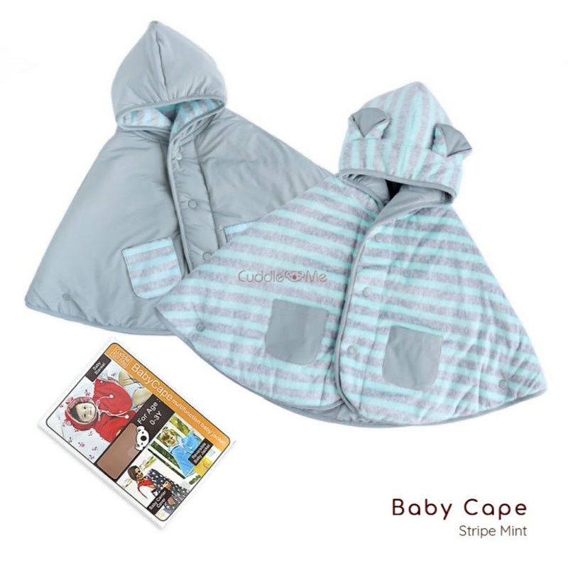 CUDDLEME BABYCAPE SELIMUT JAKET BOLAK BALIK MANTEL KOREA KADO BAYI-Stip mint