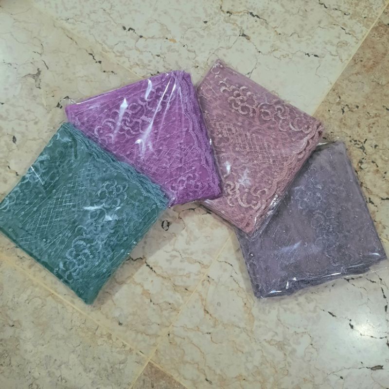 Slayer pengantin lilac ungu muda/ selendang kebaya kerudung manten besan
