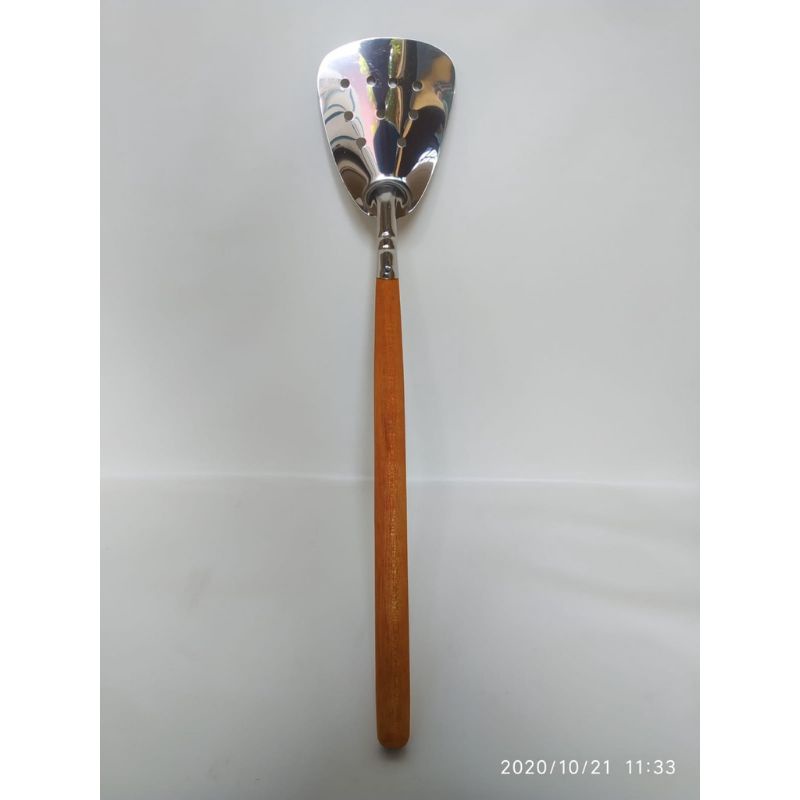 Spatula Susuk Serokan Sutil Gagang Kayu Anti Panas Promo Rumah Tasik