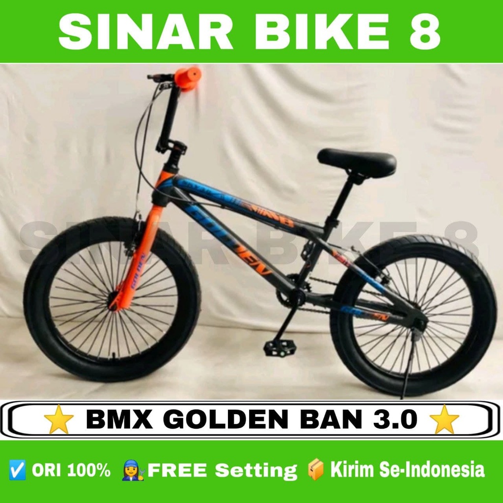 Sepeda Anak Laki BMX GOLDEN Ukuran 20 Inch Ban Jumbo 3.0