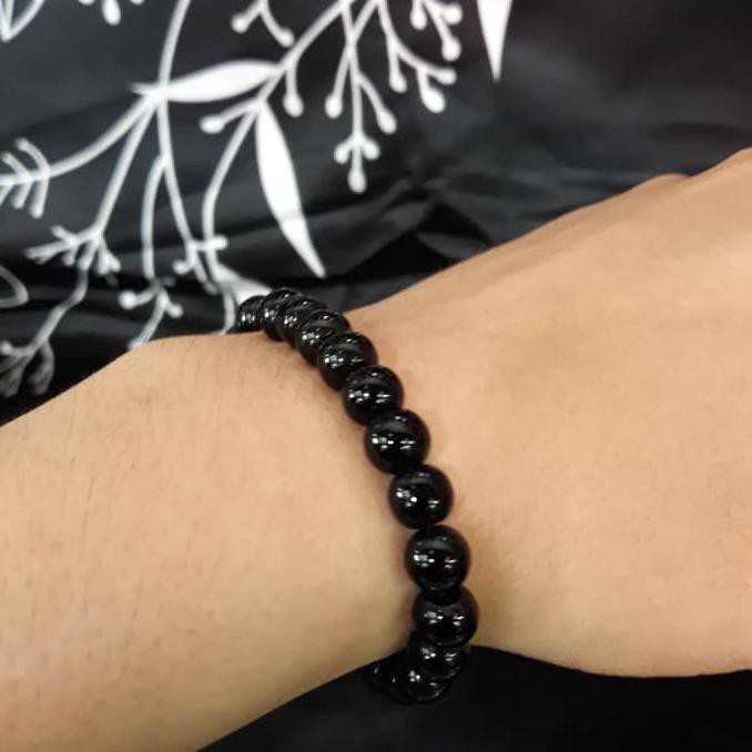 BARU gelang tasbih batu black jade / black onix 33 butir -
