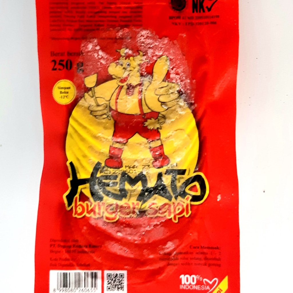 

HEMATO burger sapi isi 10 pcs 250gr