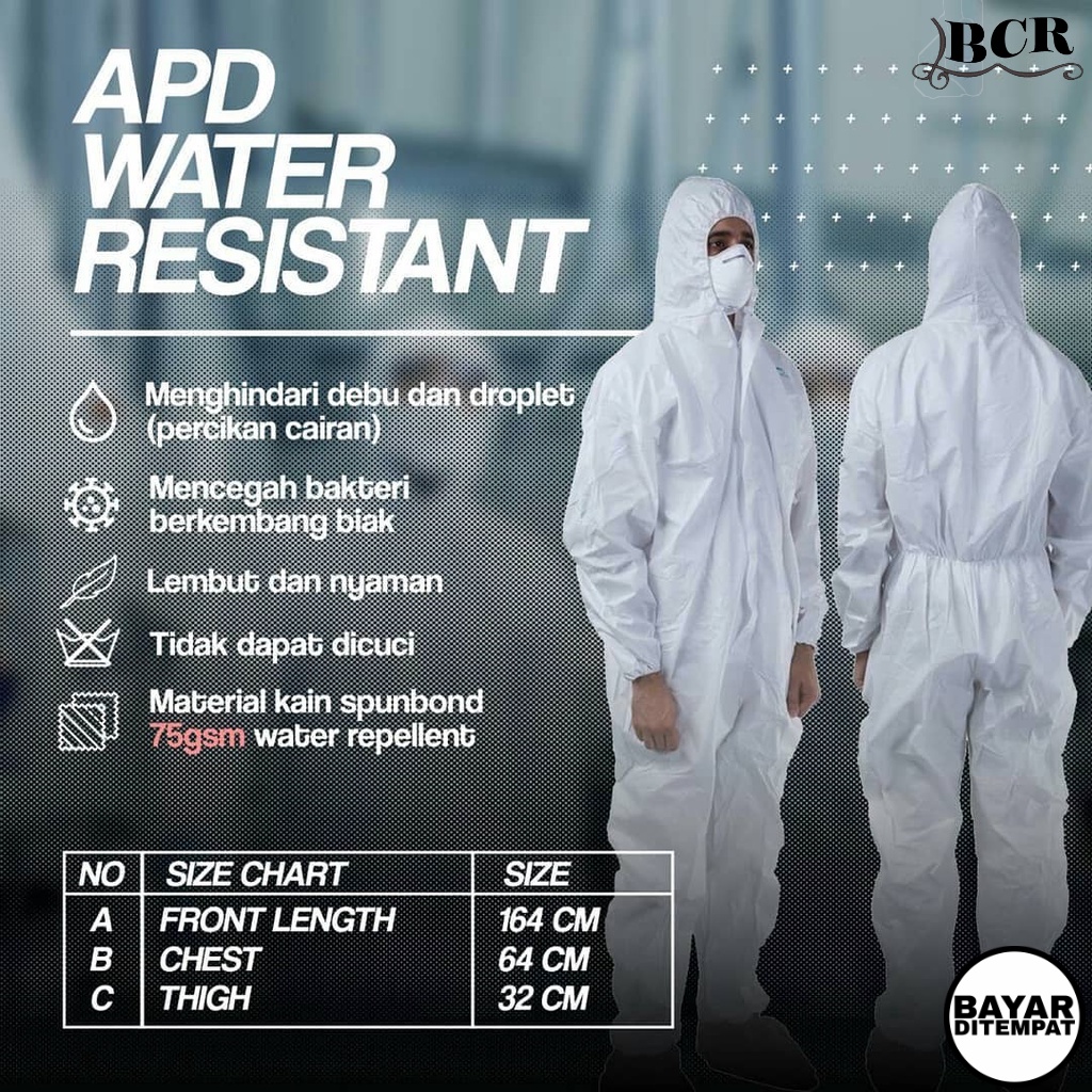 APD GOWN hazmat baju apd medis alat kesehatan bahan spundbond alat pelindung diri suit coverall ori